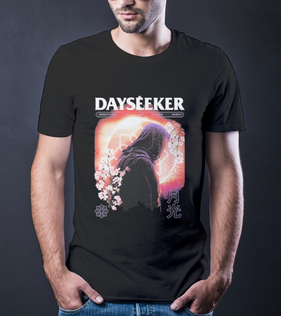 Dayseeker Creature Black Night Cherry Blossom Aesthetic T-Shirt