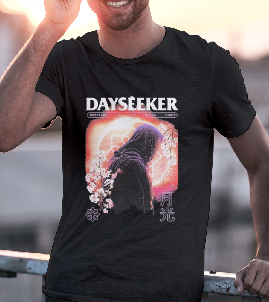 Dayseeker Creature Black Night Cherry Blossom Aesthetic T-Shirt
