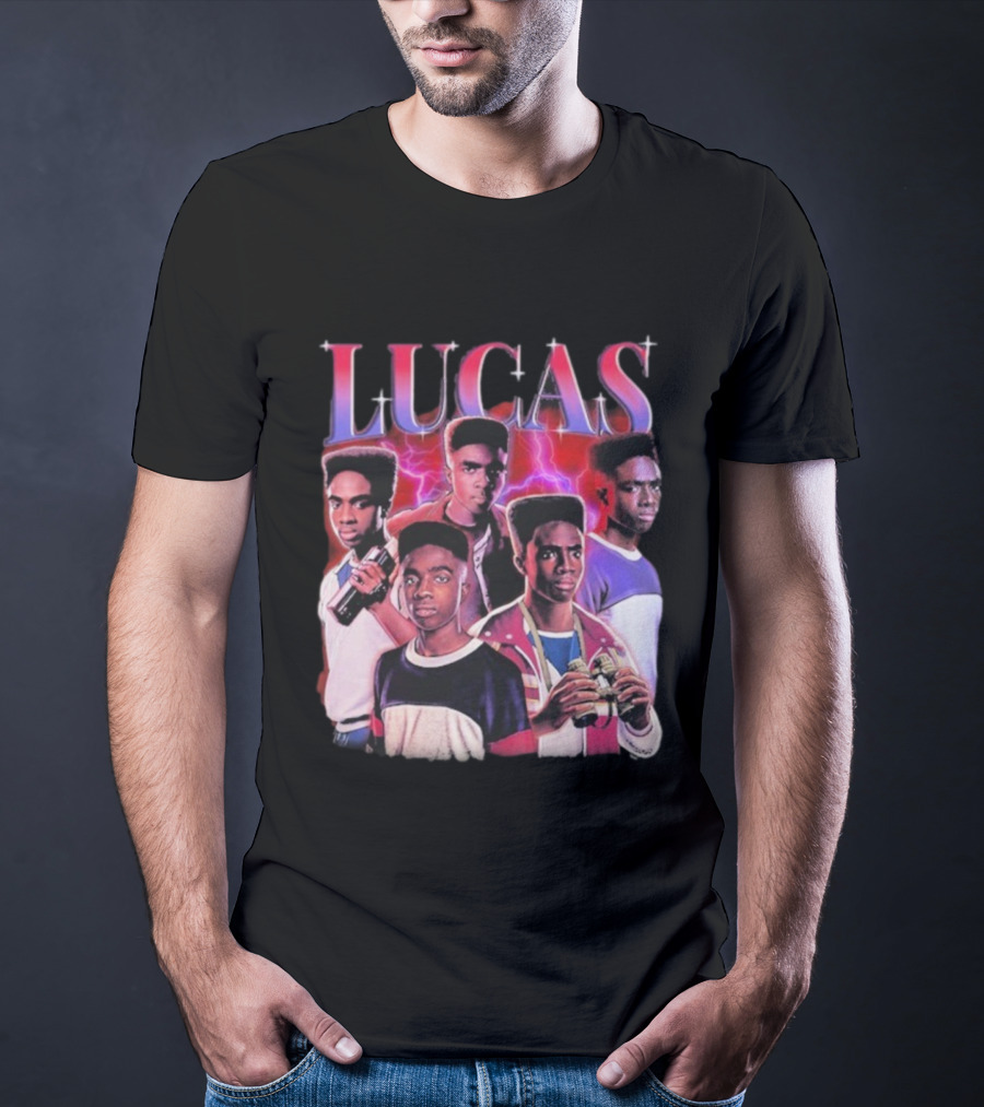 Lucas Stranger Things Character Tribute Retro Style T-Shirt