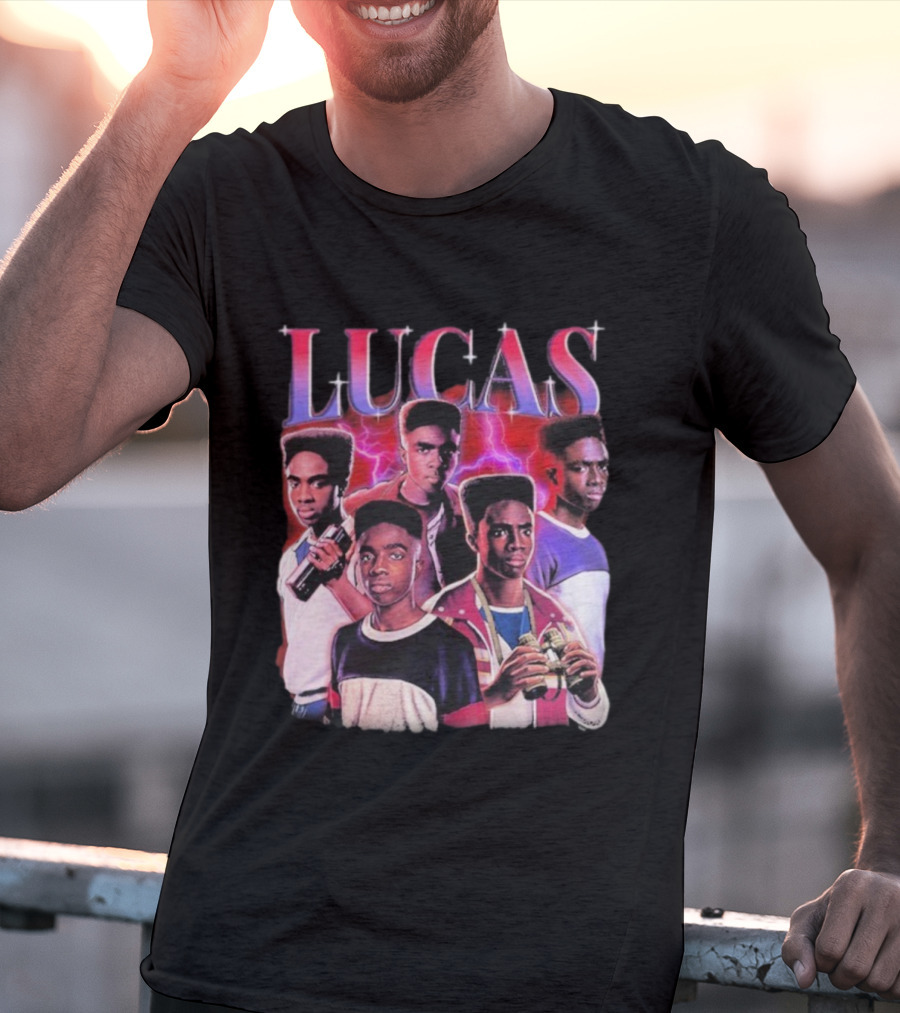 Lucas Stranger Things Character Tribute Retro Style T-Shirt