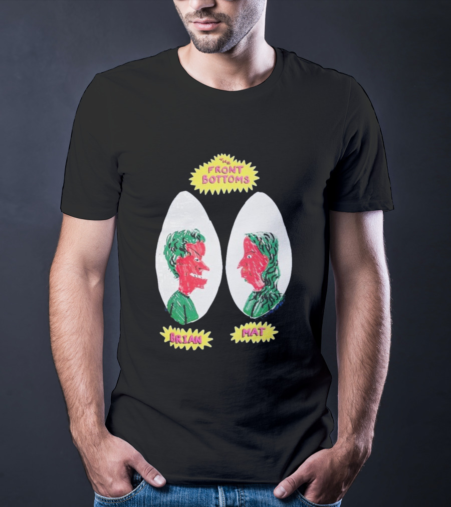 The Front Bottoms Brian Mat Cartoon Art Faces T-Shirt