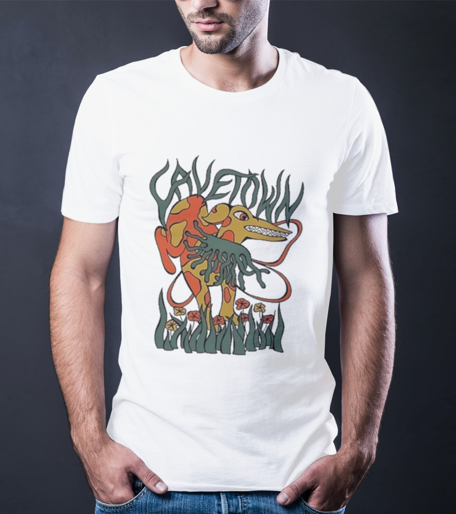 Cavetown Dragon Dog Creature Floral Elements T-Shirt