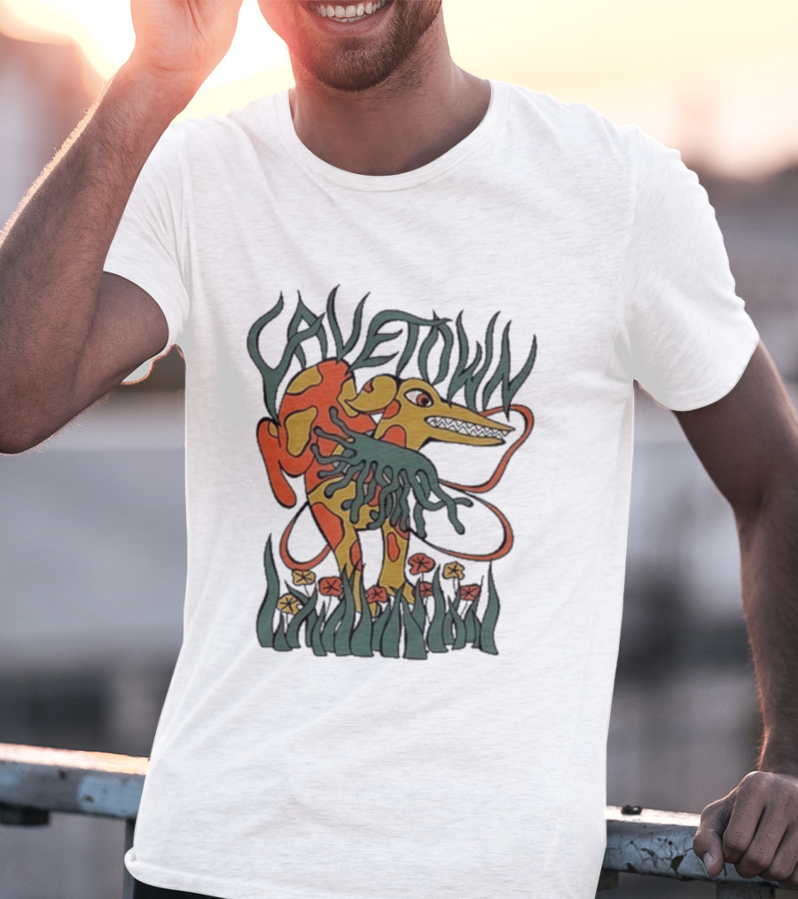 Cavetown Dragon Dog Creature Floral Elements T-Shirt