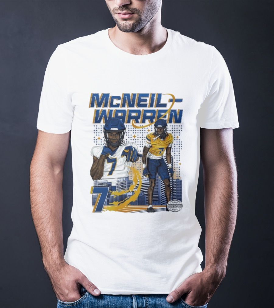 McNeil-Warren Number 7 Planet Euphoria Football Cityscape T-Shirt