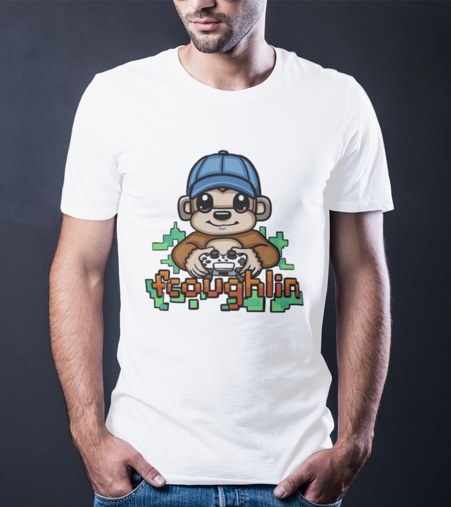 Fsoughlin Monkey Gamer Joystick Cap Gaming T-Shirt