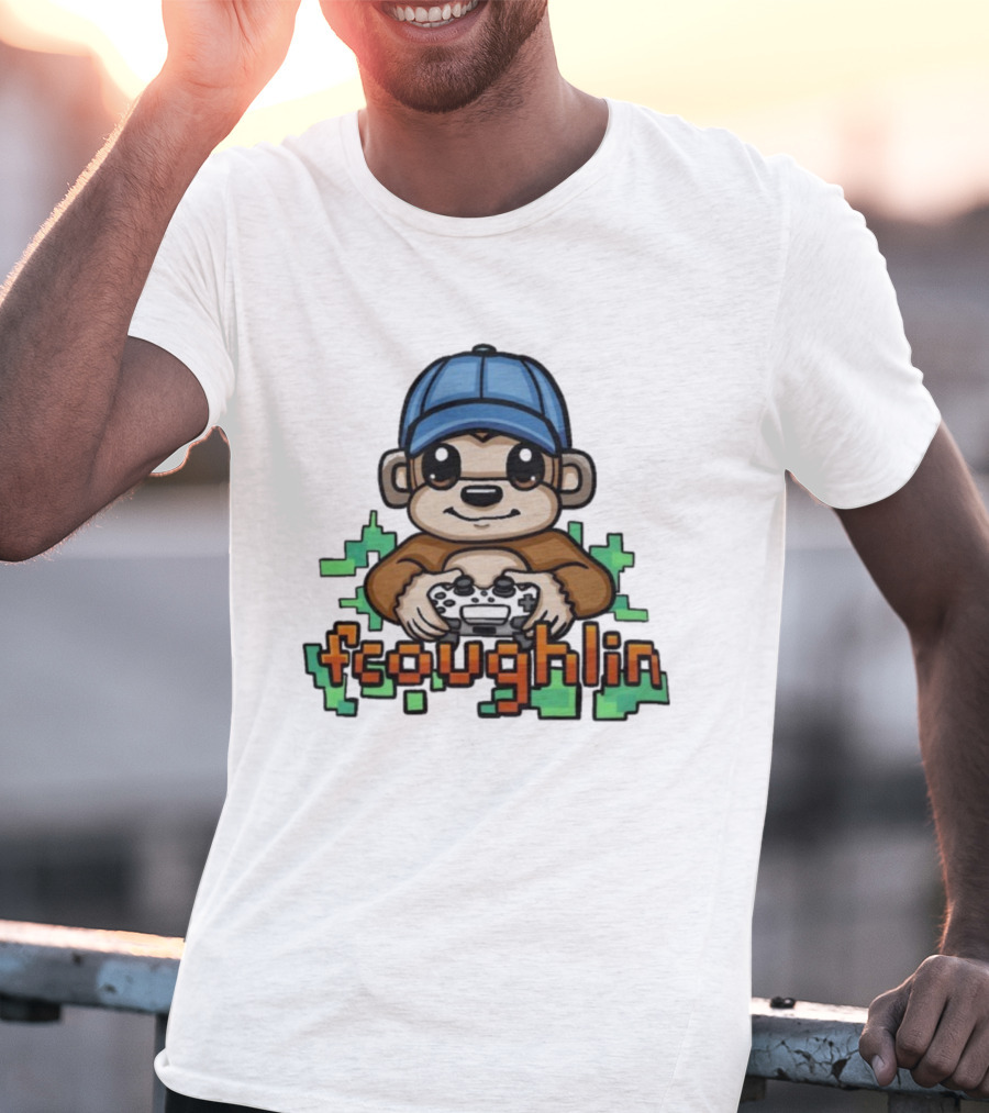 Fsoughlin Monkey Gamer Joystick Cap Gaming T-Shirt