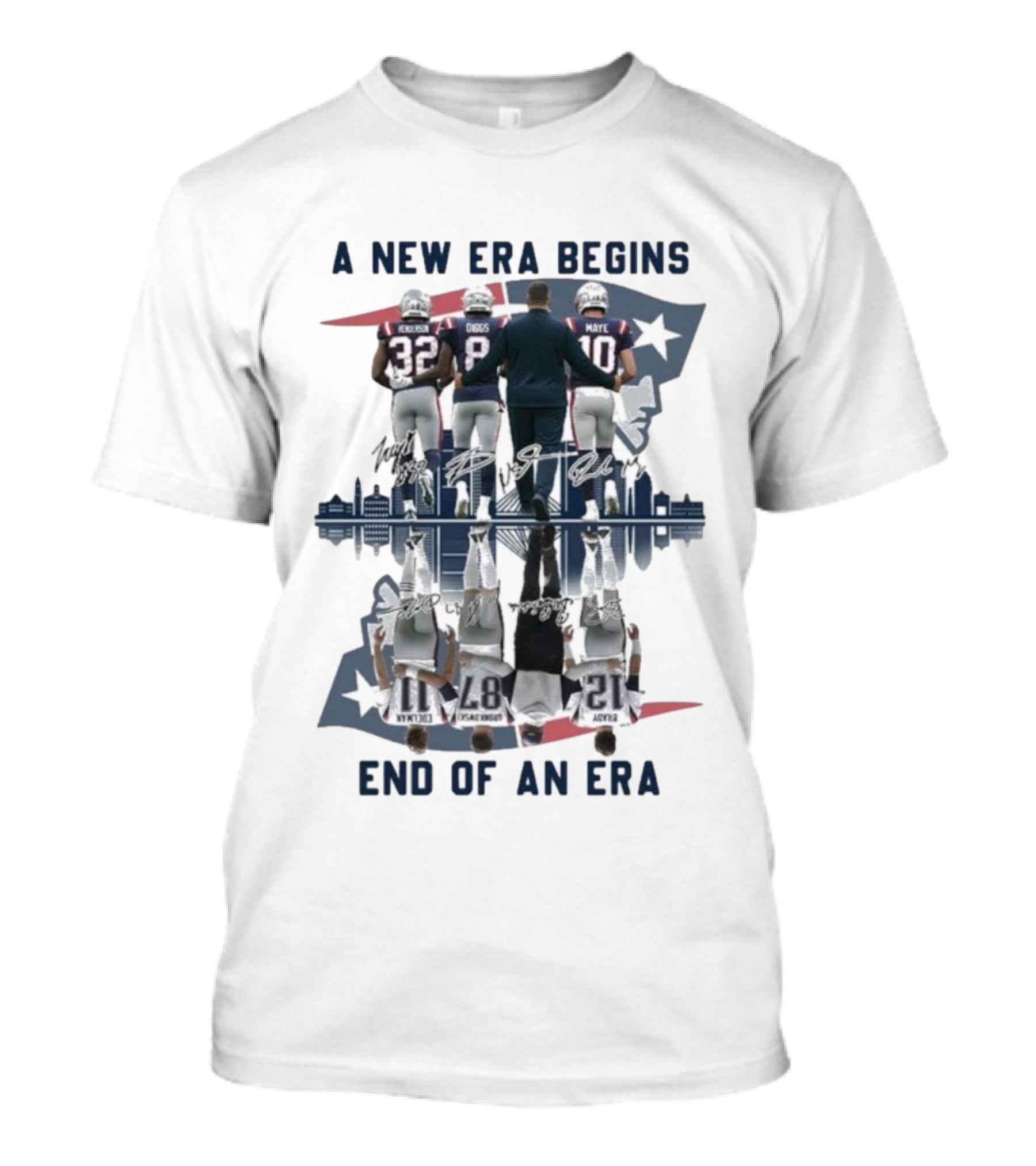 A New Era Begins End Of An Era New England Patriots Signatures T-Shirt