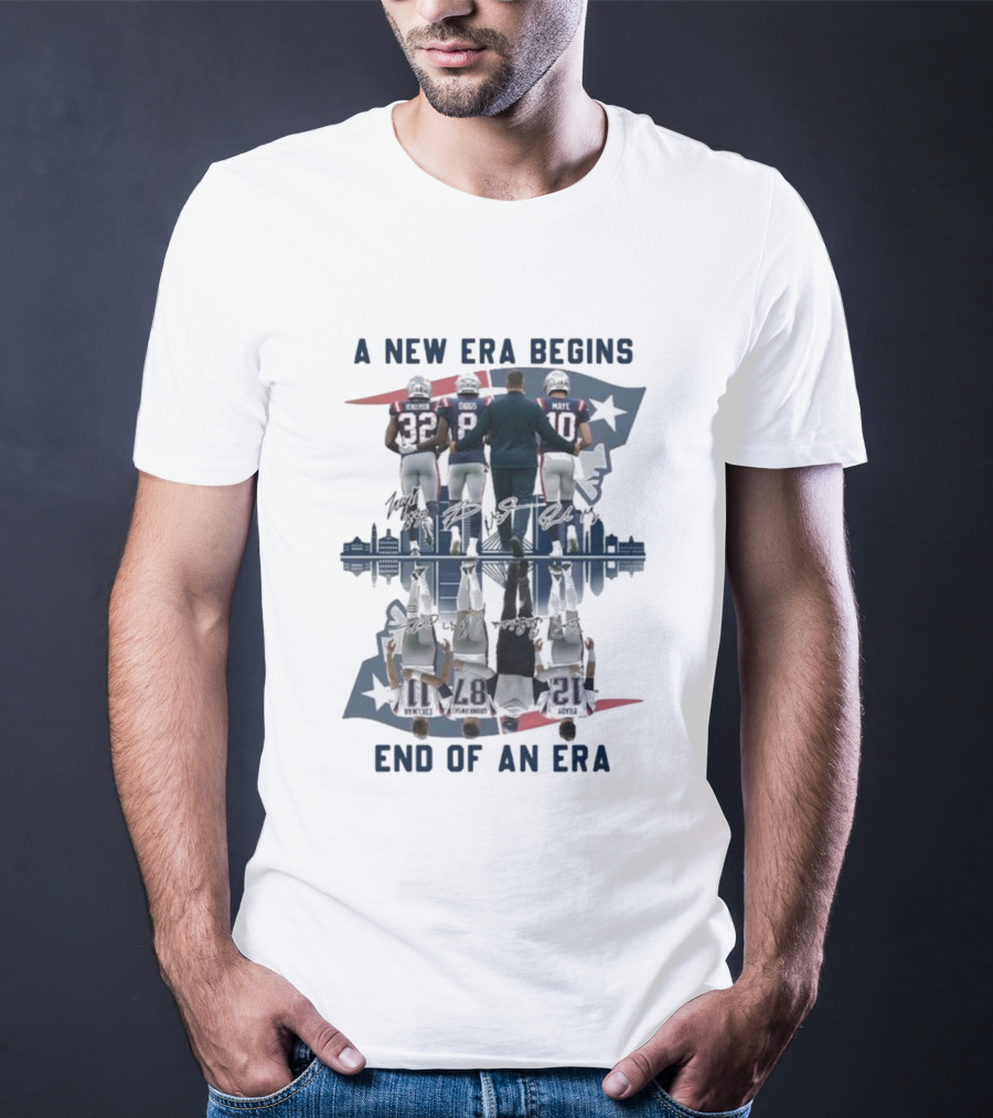 A New Era Begins End Of An Era New England Patriots Signatures T-Shirt