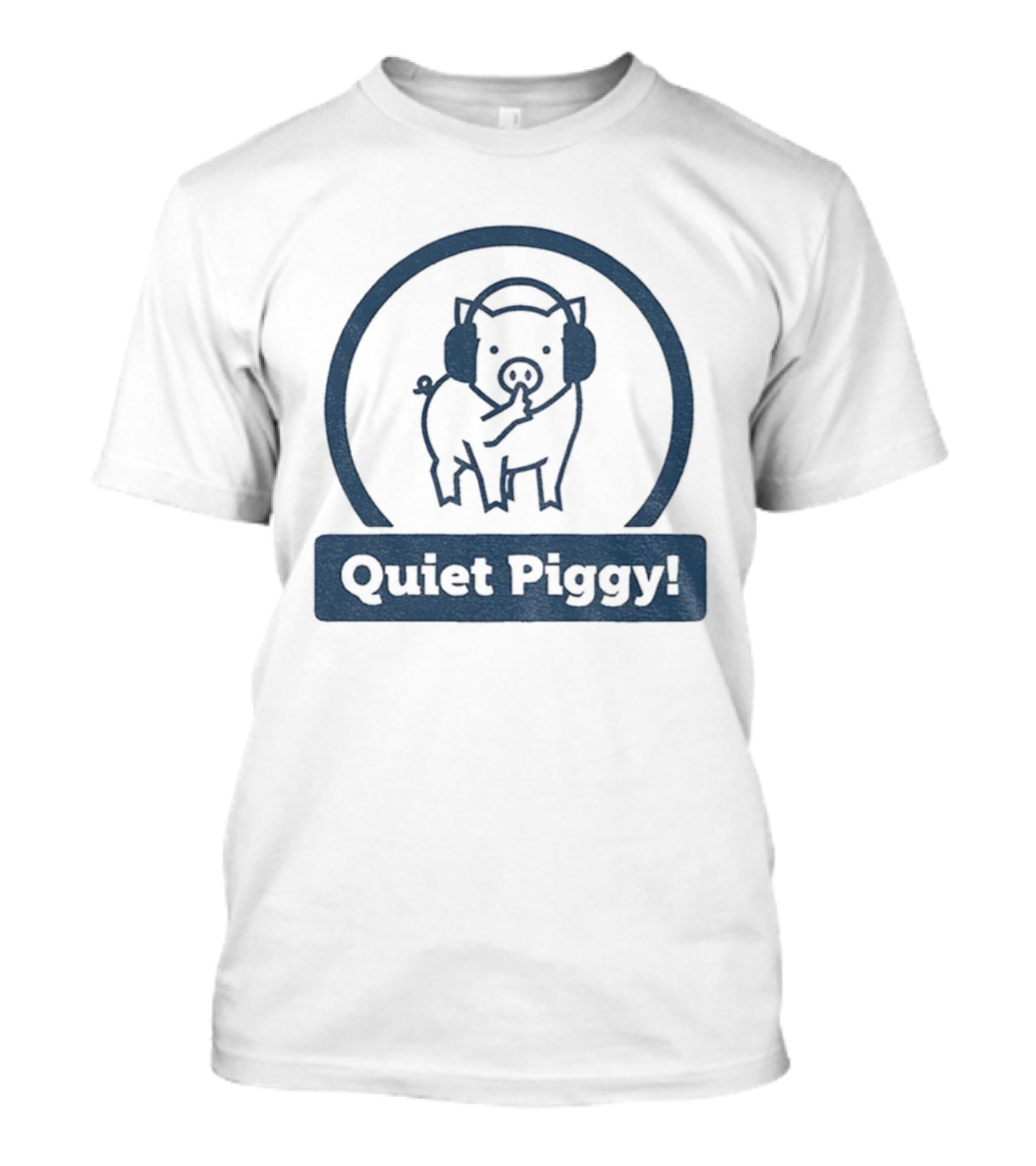 Quiet Piggy Humorous Piglet Illustration T-Shirt