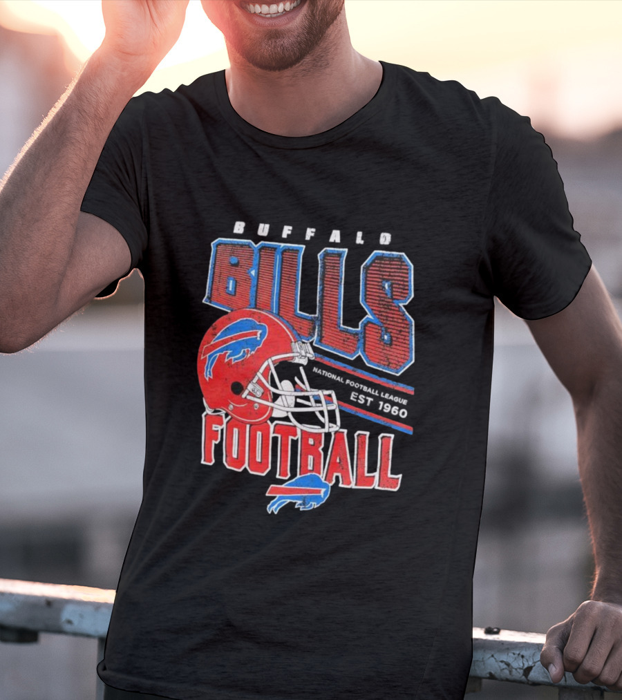 Buffalo Bills Follow The Leader 1960 National Football League Football Helmet T-Shirt