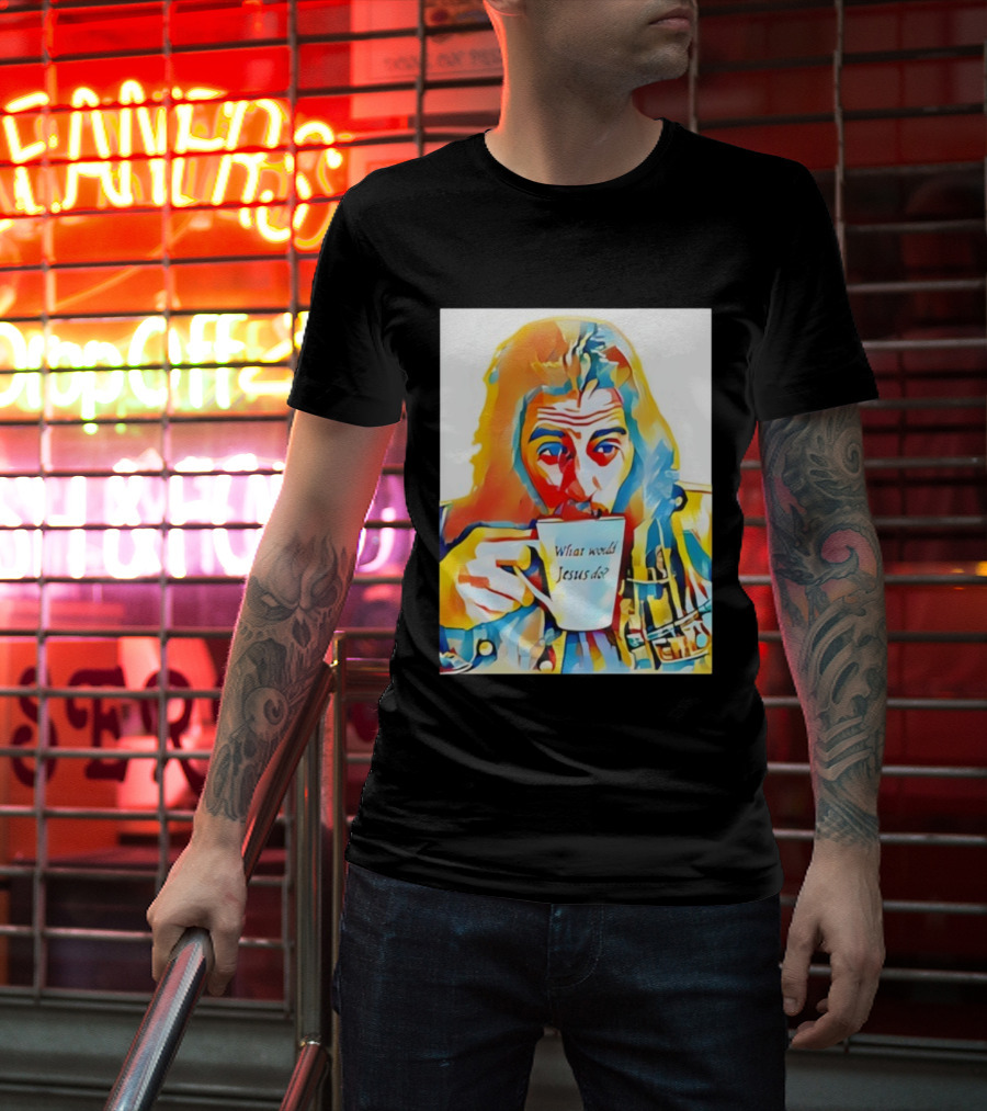 Jonathan Roumie What Would Jesus Do Wwjd Colorfully Illustrated T-Shirt