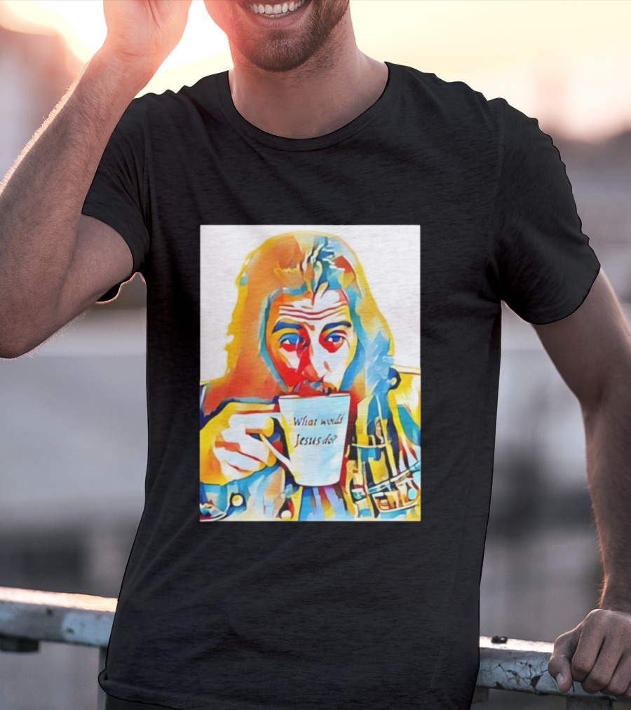 Jonathan Roumie What Would Jesus Do Wwjd Colorfully Illustrated T-Shirt