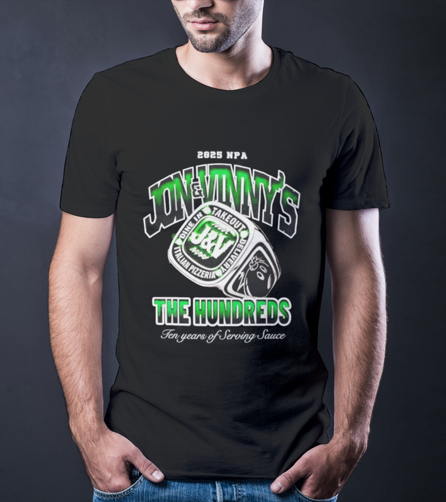 Jon & Vinny's J&V Italian Pizzeria The Hundreds Ring Dine In Take Out Delivery T-Shirt