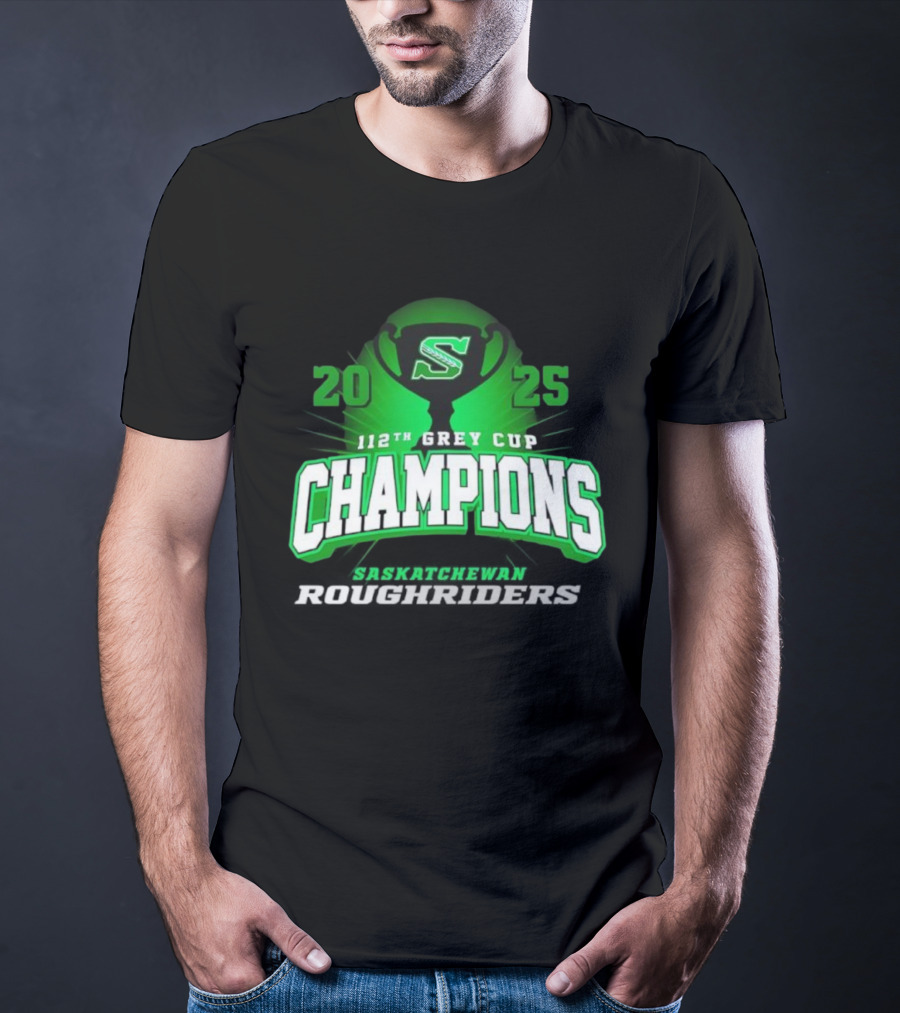 Saskatchewan Roughriders 2025 112th Grey Cup Champions Logo T-Shirt