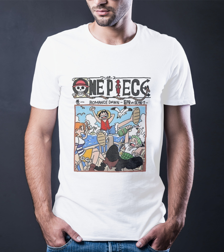 One Piece Monkey D. Luffy Romance Dawn Japanese Cartoon Adventure T-Shirt