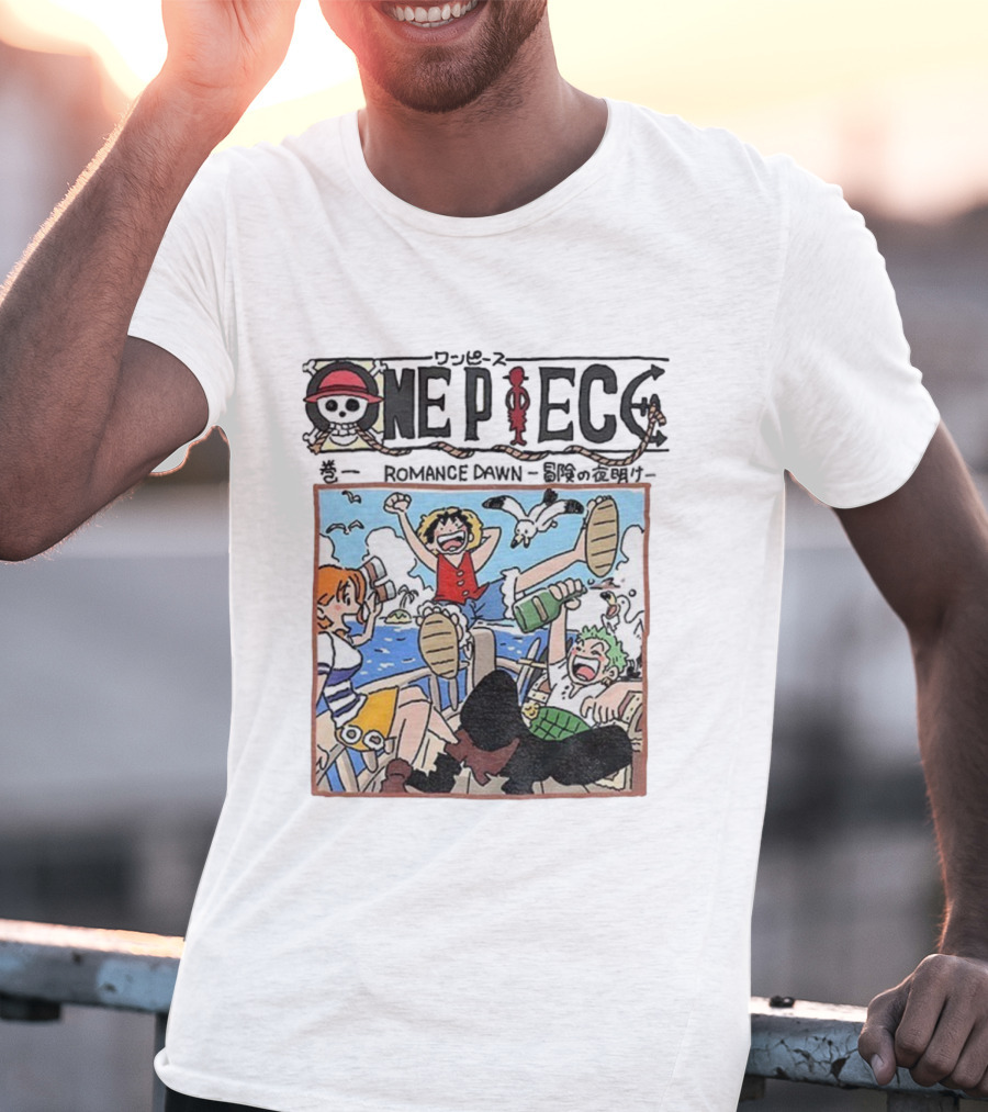 One Piece Monkey D. Luffy Romance Dawn Japanese Cartoon Adventure T-Shirt