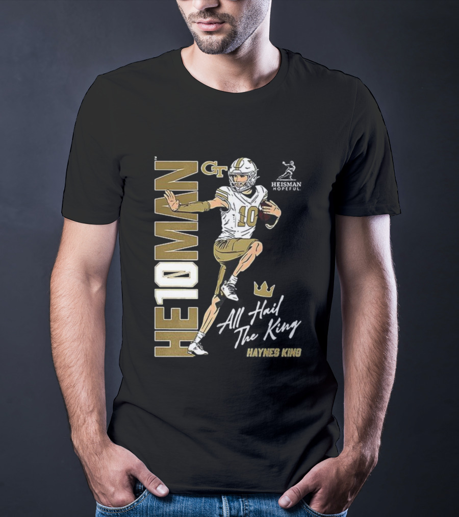 HE10MAN Haynes King GT Georgia Tech Yellow Jackets Football Quarterback T-Shirt