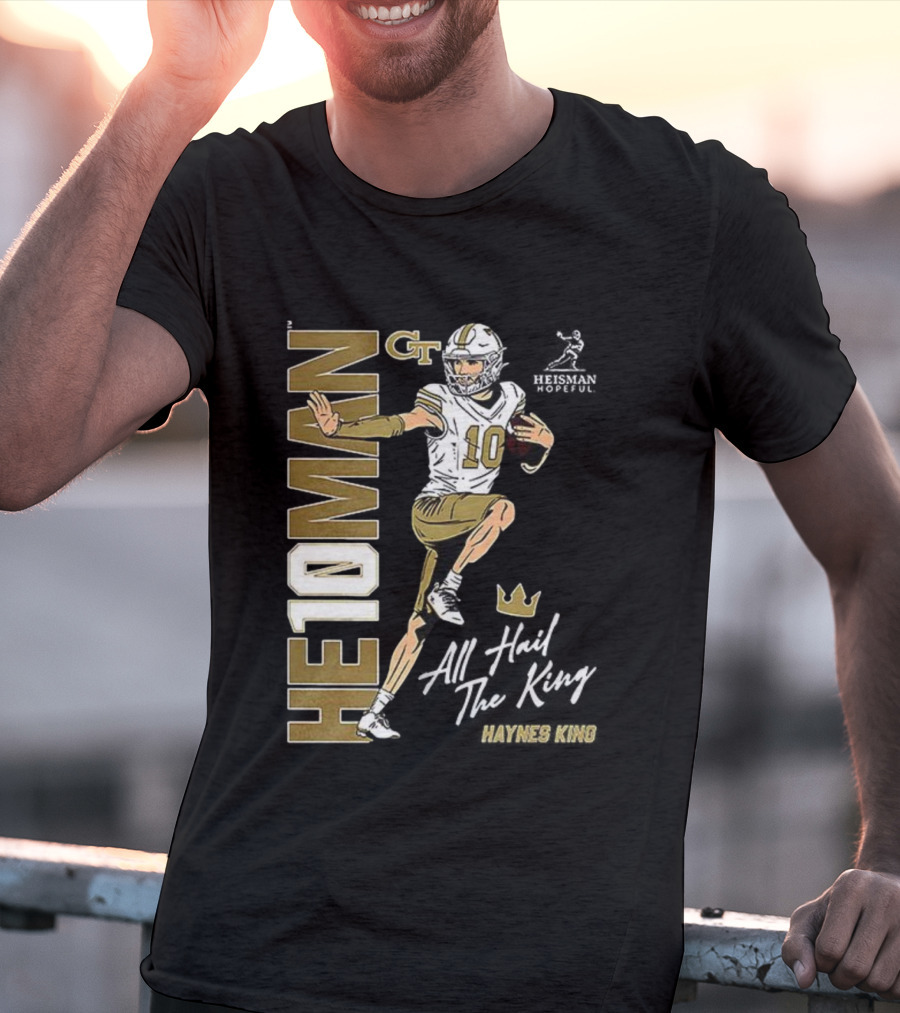 HE10MAN Haynes King GT Georgia Tech Yellow Jackets Football Quarterback T-Shirt