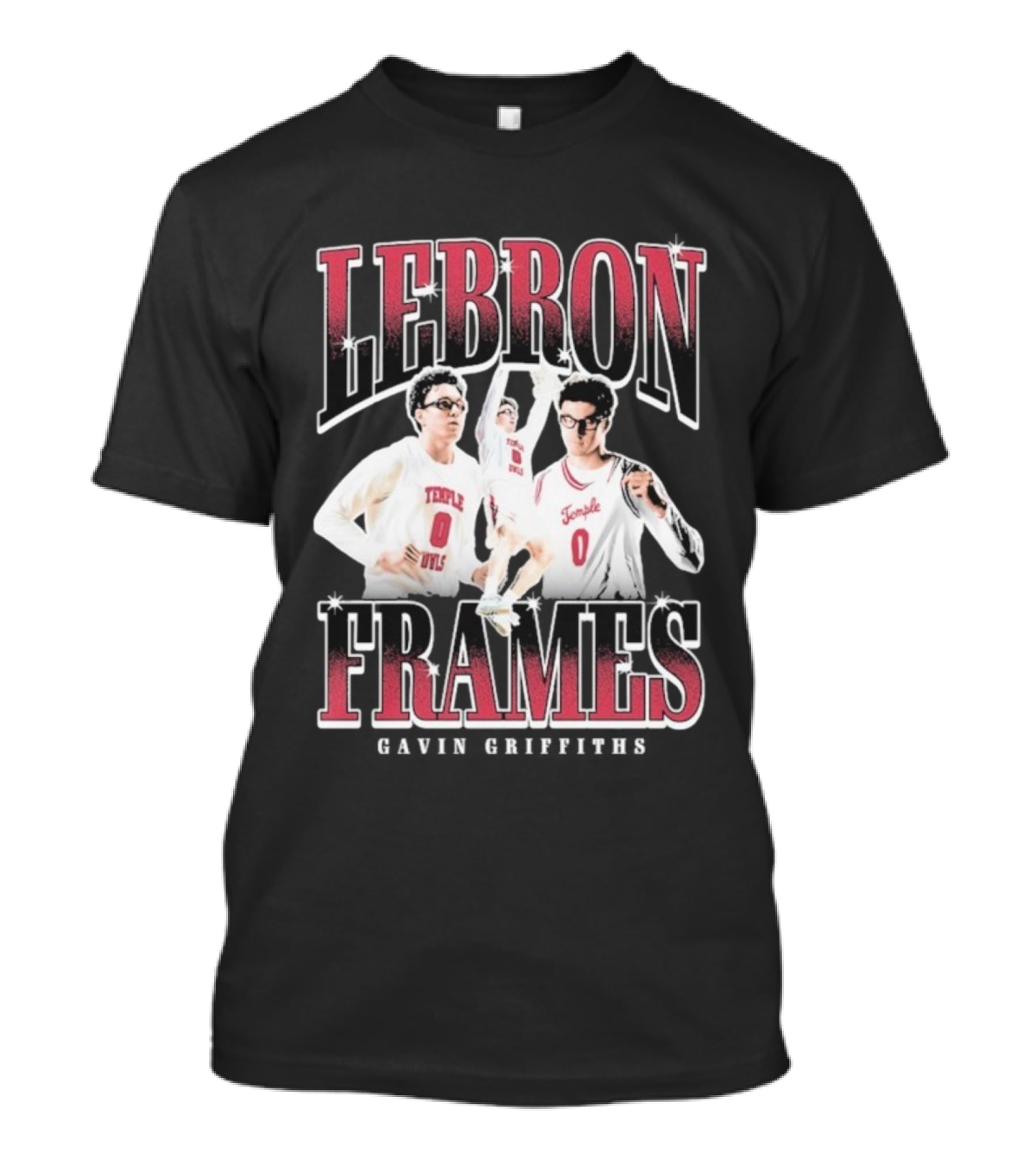 Lebron Frames Temple Owls Basketball Player 0 T-Shirt