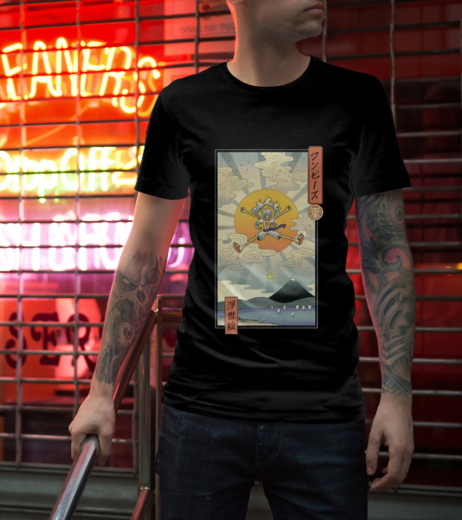 Luffy Gear 5 One Piece Anime Ukiyo-e Style Japan Art T-Shirt