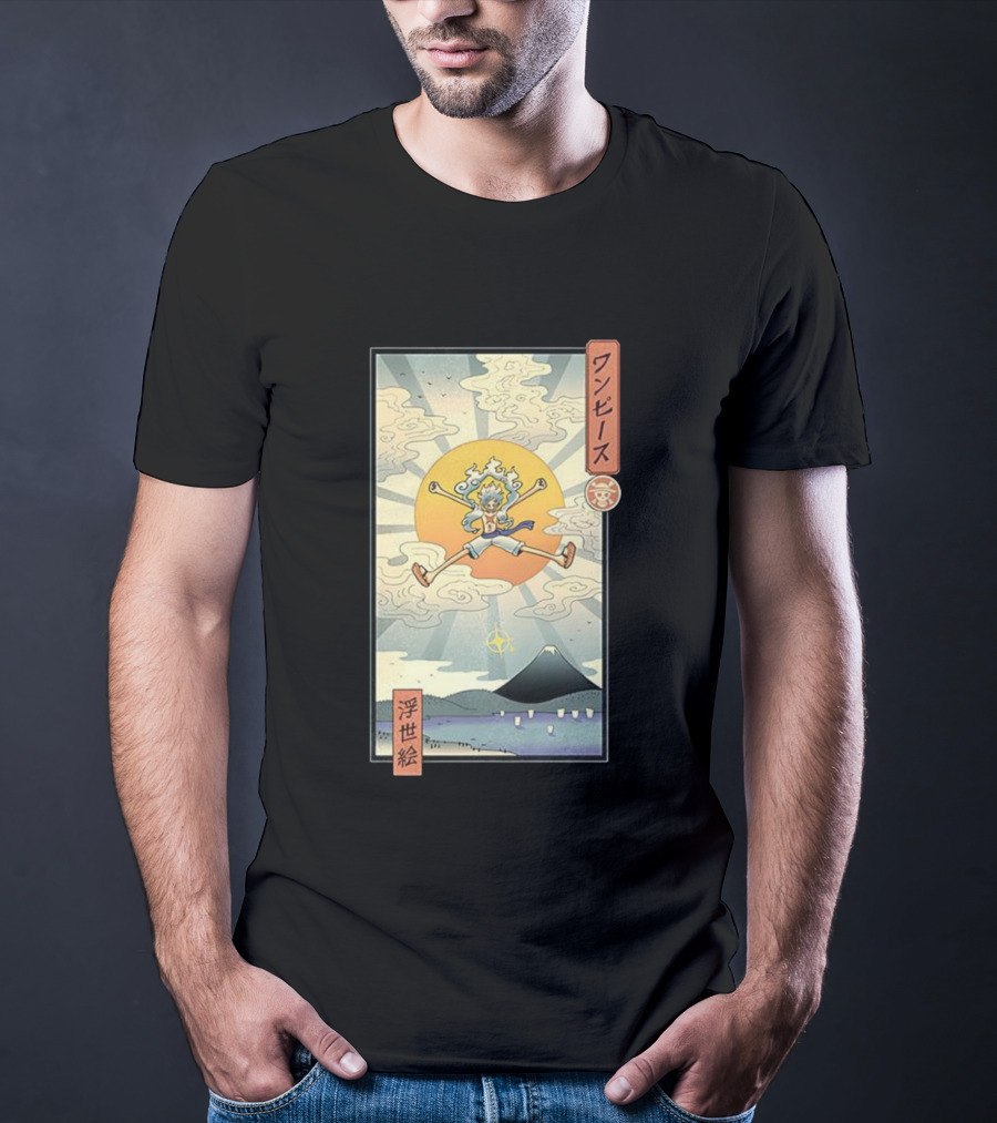 Luffy Gear 5 One Piece Anime Ukiyo-e Style Japan Art T-Shirt