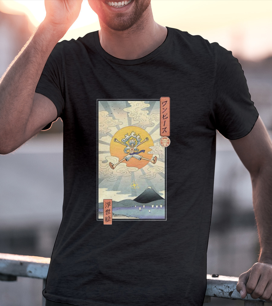 Luffy Gear 5 One Piece Anime Ukiyo-e Style Japan Art T-Shirt