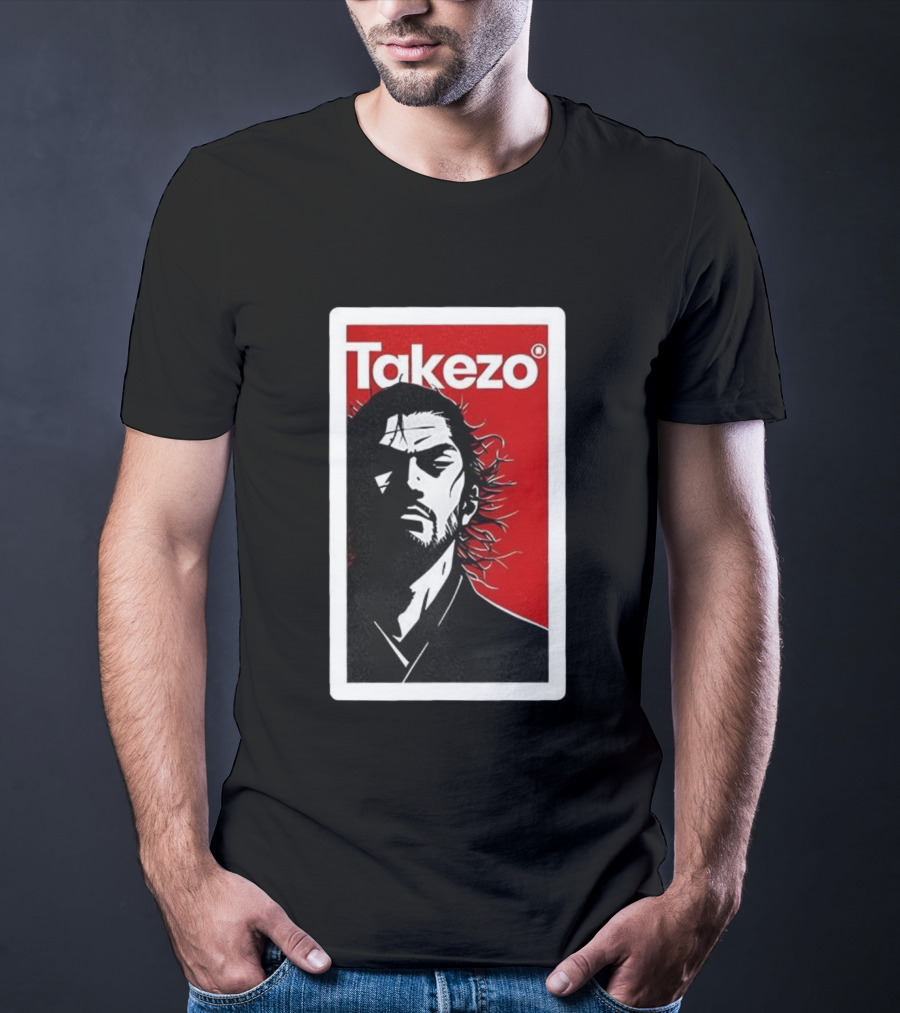 Takezo Shadow Of The Lone Warrior Manga Samurai Art Style T-Shirt