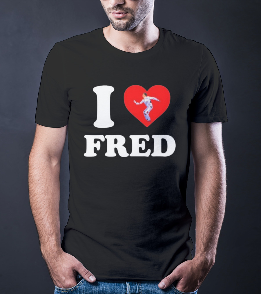 I Love Fred The B52s Heart Symbol Iconic Fred Schneider Image T-Shirt