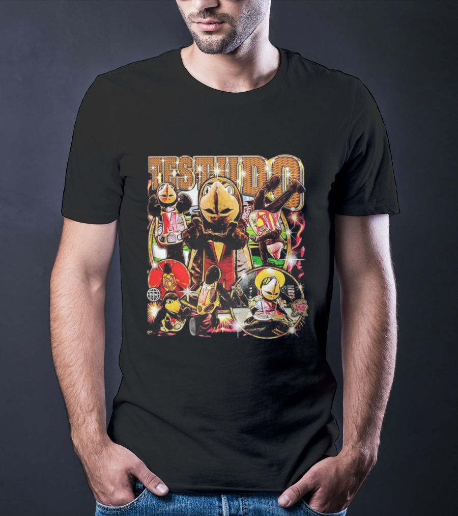 Testudo Maryland Terrapins Mascot Vintage Collage T-Shirt