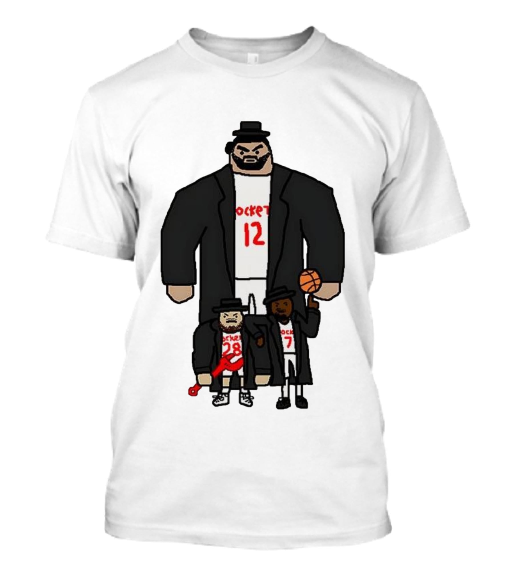 Rockets 12 And 28 Sen-goon Squad Caricature With Basketball T-Shirt
