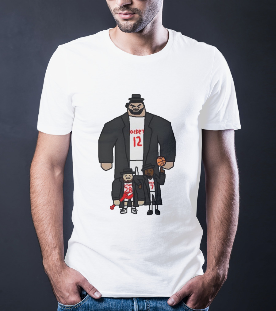 Rockets 12 And 28 Sen-goon Squad Caricature With Basketball T-Shirt