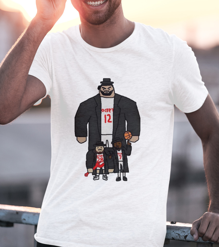 Rockets 12 And 28 Sen-goon Squad Caricature With Basketball T-Shirt