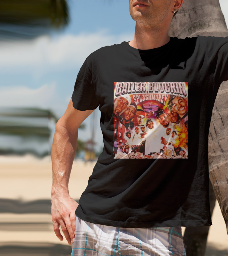 Baller Blockin Splashmoney Hip Hop Collage Street Style Iconic Album Cover T-Shirt