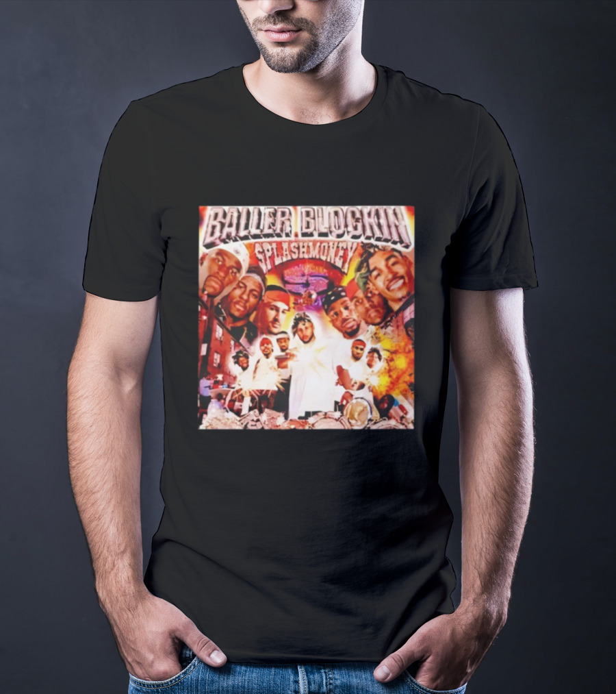 Baller Blockin Splashmoney Hip Hop Collage Street Style Iconic Album Cover T-Shirt