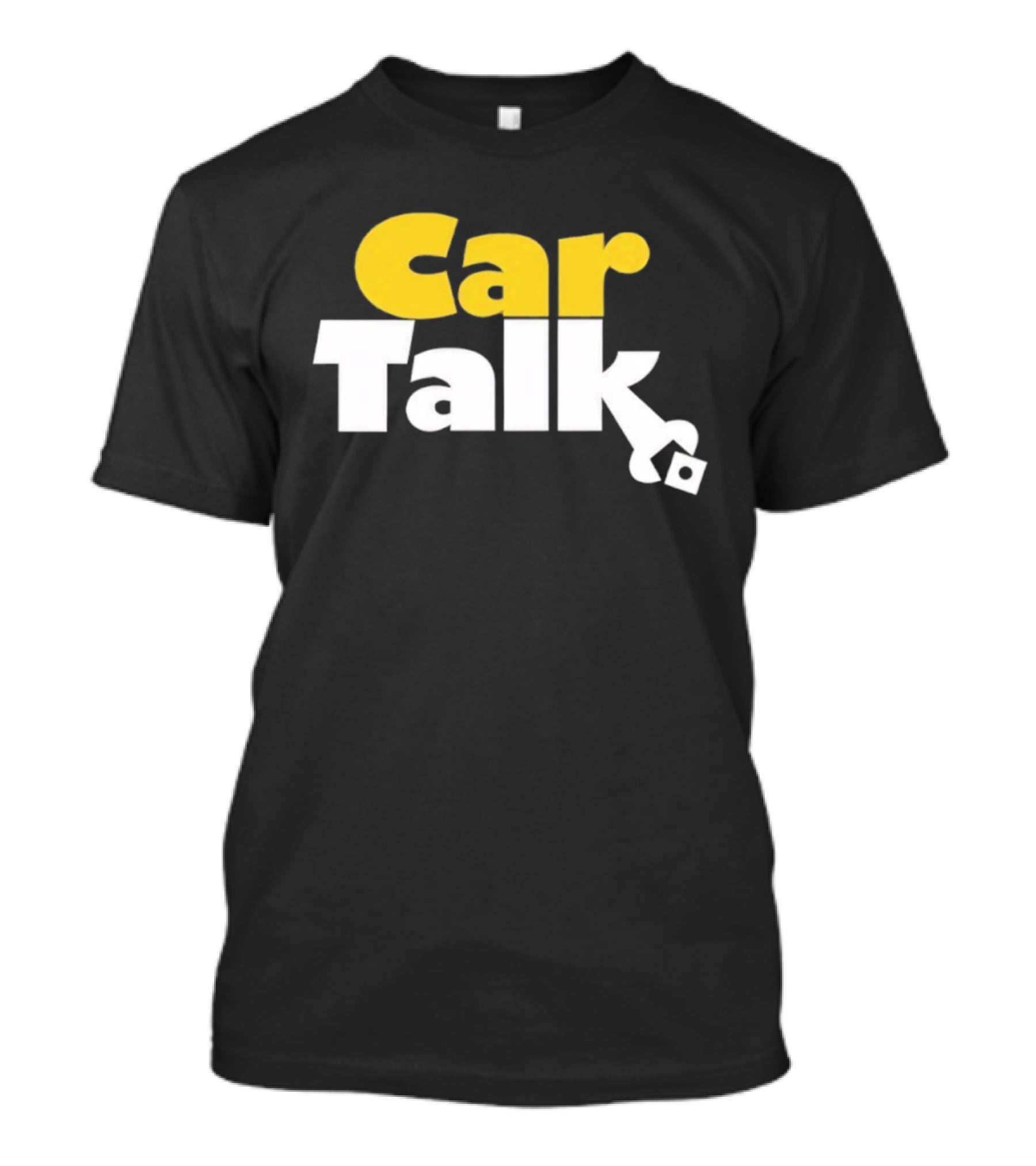 Car Talk NPR Show Logo Yellow And White Text With Wrench Symbol T-Shirt