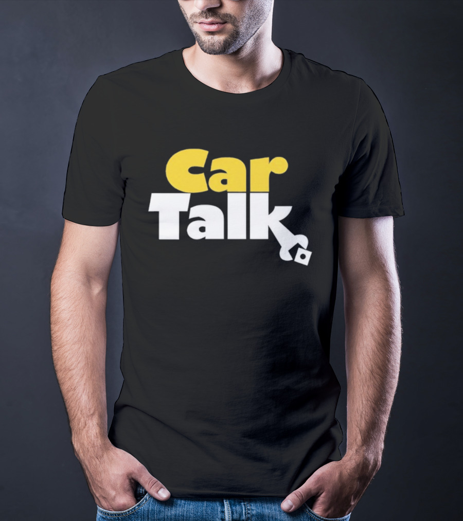Car Talk NPR Show Logo Yellow And White Text With Wrench Symbol T-Shirt