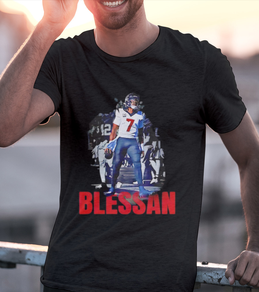 Cj Stroud Blessan Number 7 Houston Texans Football T-Shirt