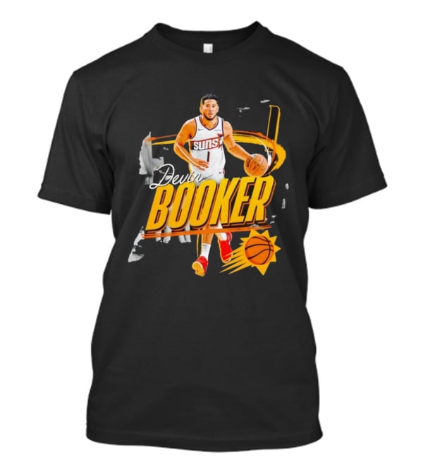 Devin Booker Phoenix Suns Basketball Graphic Retro Style T-Shirt