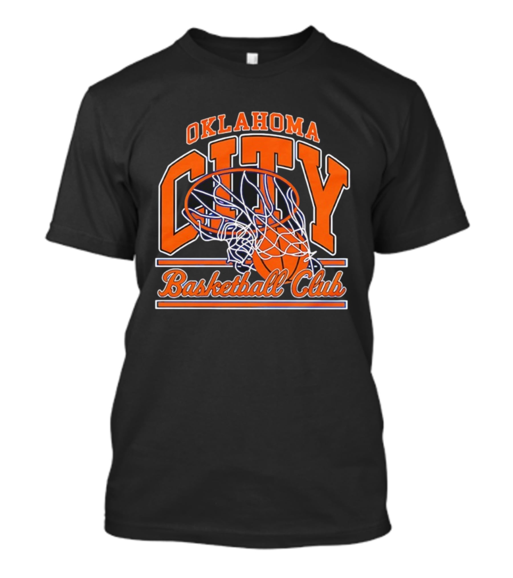 Oklahoma City Basketball Club Hoops Net And Ball Graphic T-Shirt