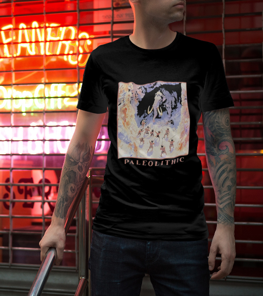 Paleolithic Mammoth Hunters Cave Painting T-Shirt