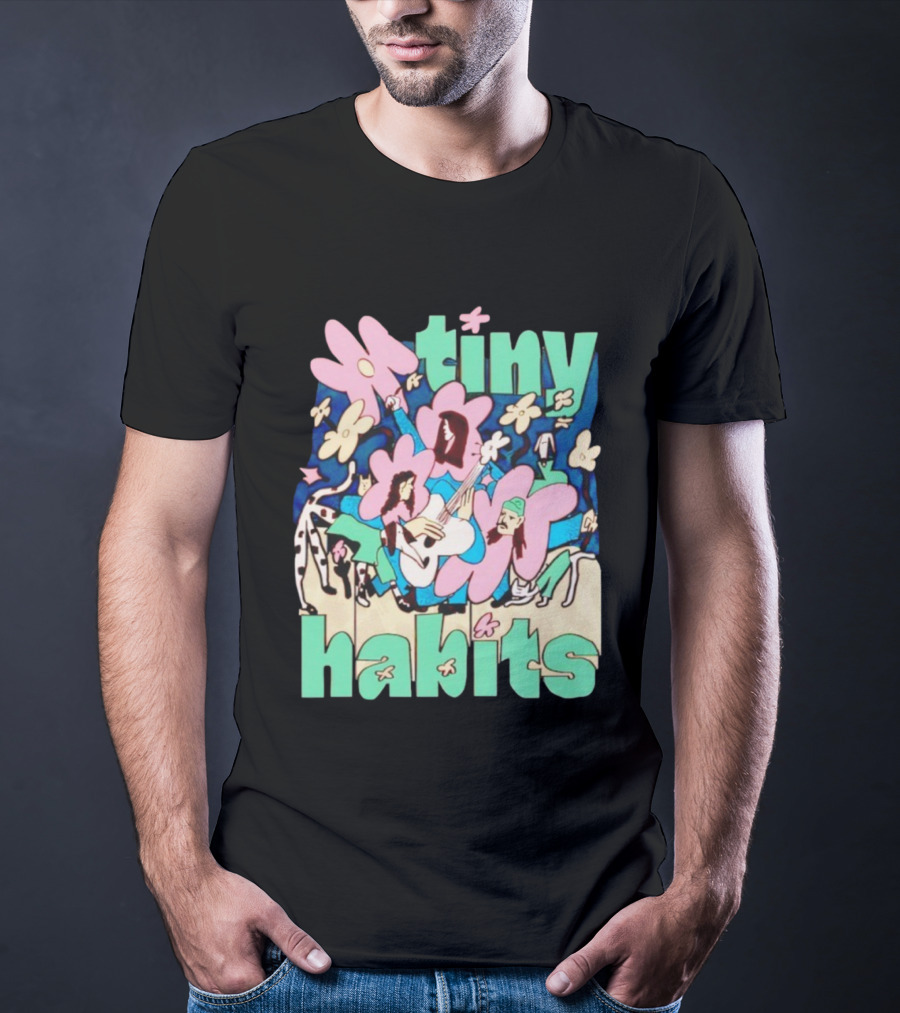 Tiny Habits Flower Guitar Art Tour T-Shirt