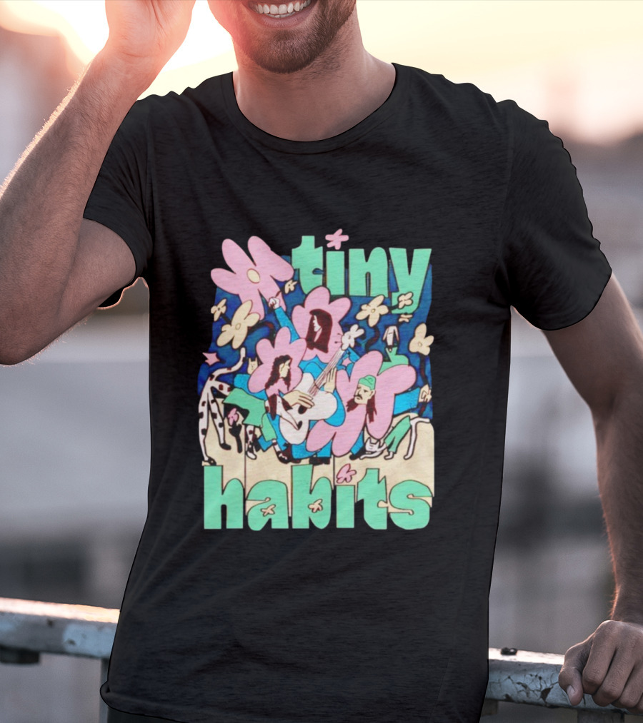 Tiny Habits Flower Guitar Art Tour T-Shirt