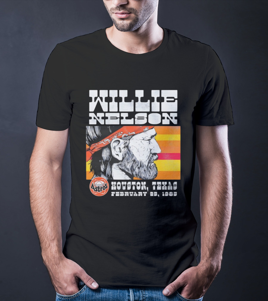 Willie Nelson Astros Houston Baseball 1985 Vintage Retro Style T-Shirt