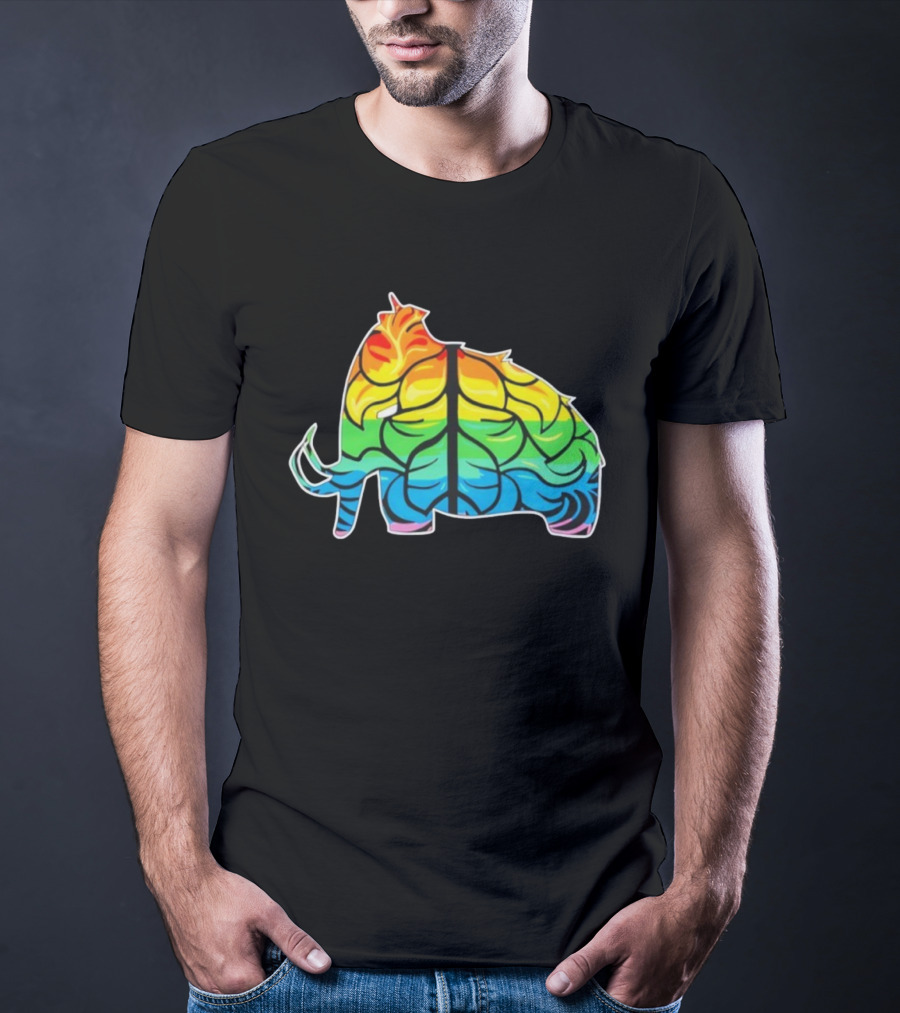 Wooli MMIII Rainbow Mammoth Leaf Pattern T-Shirt