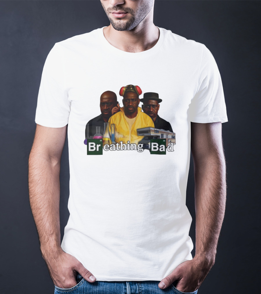 Breathing Bad Yellow Suit Characters Science Beakers RV T-Shirt