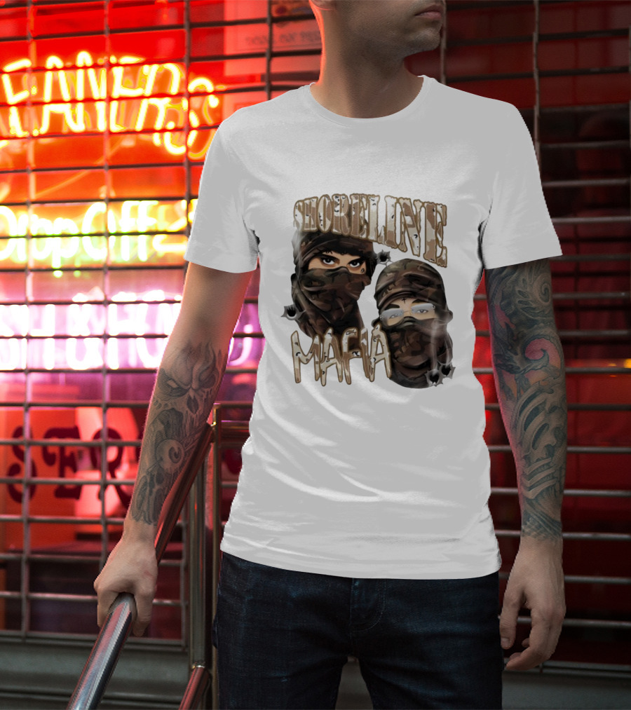 Shoreline Mafia Camo Masked Illustration T-Shirt