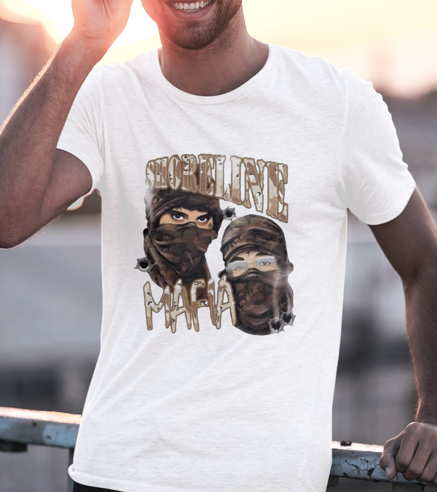 Shoreline Mafia Camo Masked Illustration T-Shirt