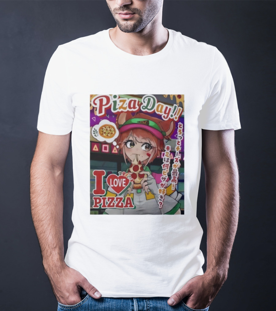 Pizza Day I Love Pizza Bitcoin Pizza Day Anime Laszlo Hanyecz T-Shirt