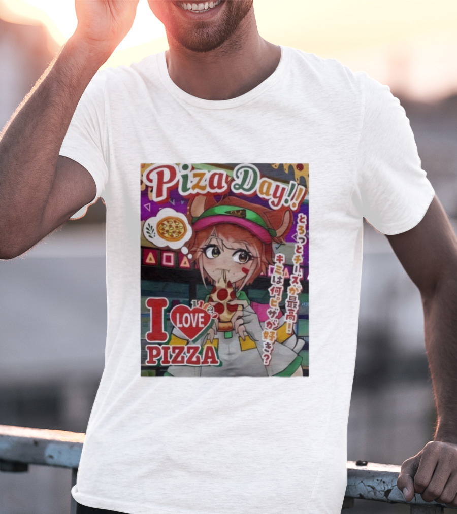 Pizza Day I Love Pizza Bitcoin Pizza Day Anime Laszlo Hanyecz T-Shirt