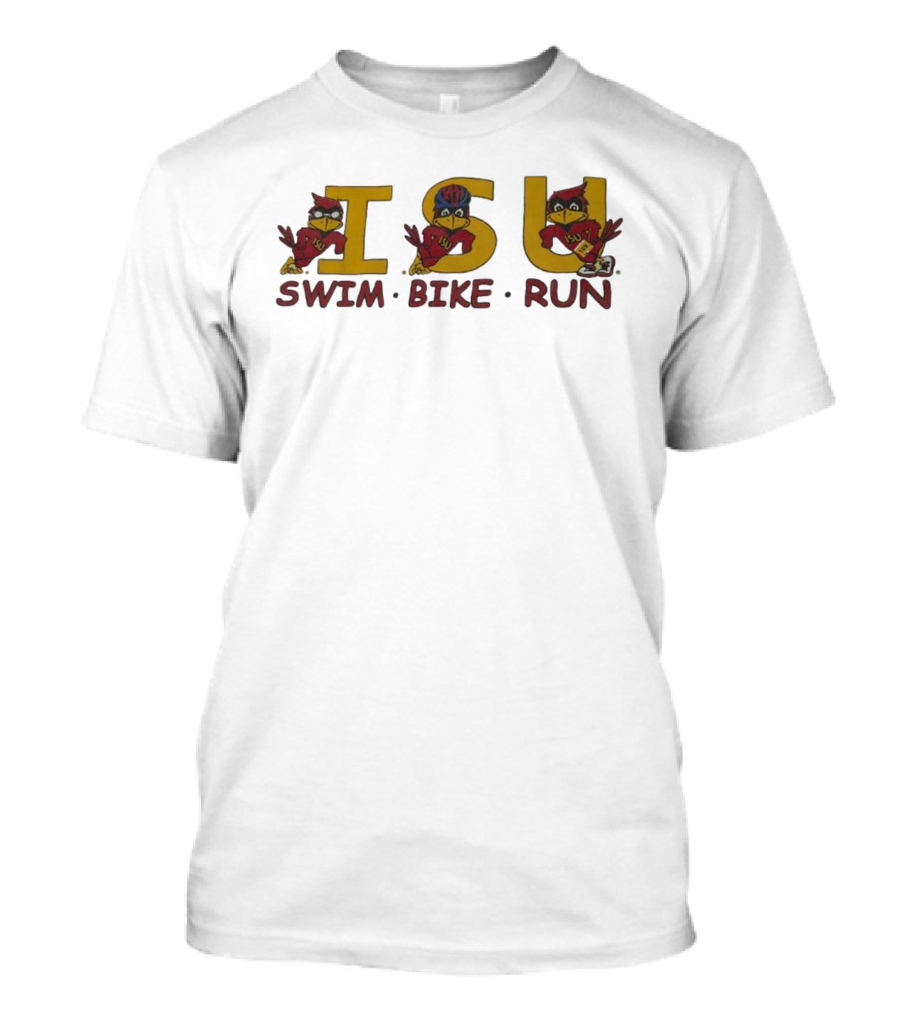 Iowa State Cyclones ISU Swim Bike Run Triathlon Enthusiast T-Shirt